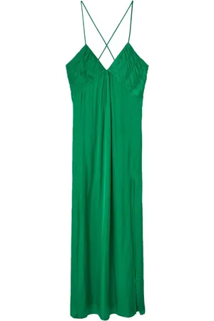 Zadig & Voltaire Kleedjes, Dames, Groen, M, Satijn, Groene Satijnen Jurk