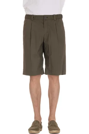 HERNO Korte broeken, Heren, Groen, M, Katoen, Groene Superlichte Bermuda Shorts van Katoen
