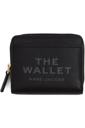 Marc Jacobs Accessoires, Dames, Zwart, ONE Size, Leer, Mini Compacte Portemonnee