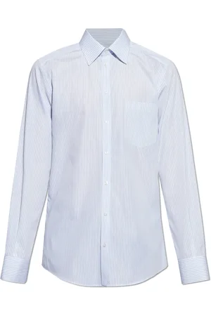 Dolce & Gabbana Overhemden, Heren, Blauw, 2Xl, Katoen, Gestreept shirt