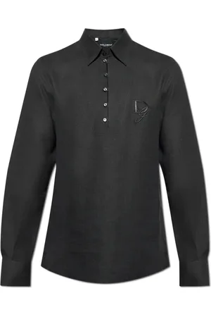 Dolce & Gabbana Overhemden, Heren, Zwart, 2Xl, Linnen, Linnen overhemd