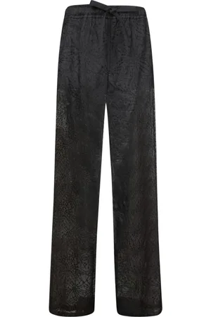 GENNY Broeken, Dames, Zwart, XS, Organza, Bloemen Organza Wijde Broek