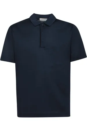 CANALI Tops, Heren, Blauw, XL, Katoen, Minimalistisch Katoenen Poloshirt