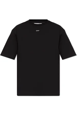 OFF-WHITE Tops, Heren, Zwart, L, Katoen, Crewneck T-shirt