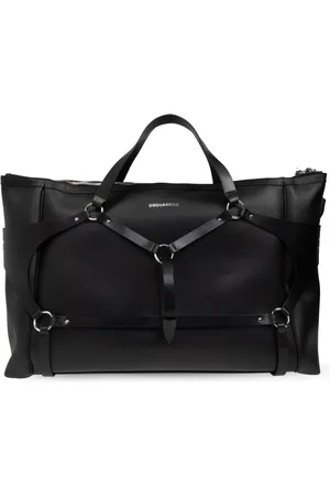 Dsquared2 Tassen, Heren, Zwart, ONE Size, Leer, Handtas met Logo