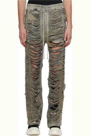 Rick Owens Jeans, Dames, Blauw, M, Denim, Denim Cut Pusher Pants