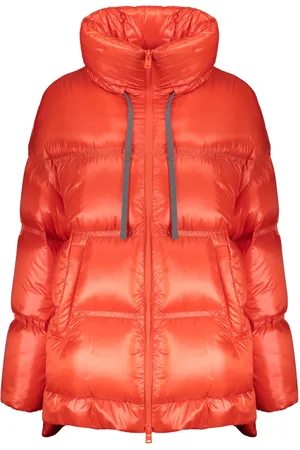 HERNO Jassen, Dames, Rood, M, Donsjas met opstaande kraag