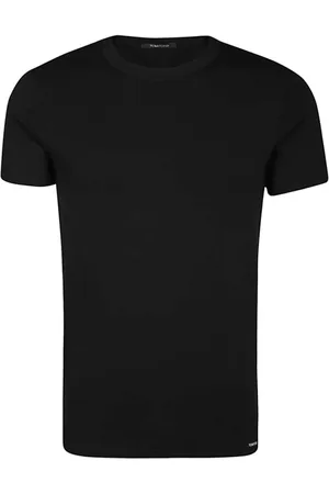 Tom Ford Tops, Heren, Zwart, S, Katoen, Katoenen V-hals T-shirt