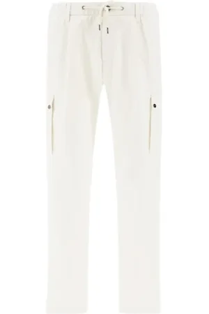 HERNO Broeken, Heren, Wit, L, Polyester, Slim-fit Broek