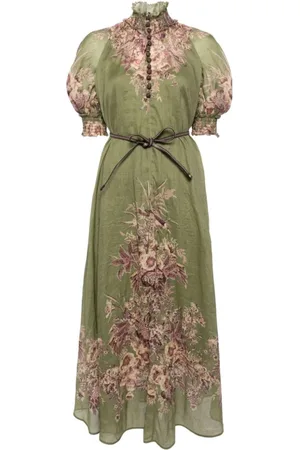 ZIMMERMANN Kleedjes, Dames, Groen, S, Polyester, Maxirok met bloemenprint