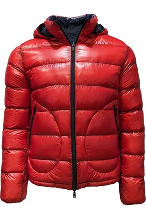 HERNO Jassen, Heren, Rood, M, Reversibele Lichtgewicht Jas met Afneembare Capuchon