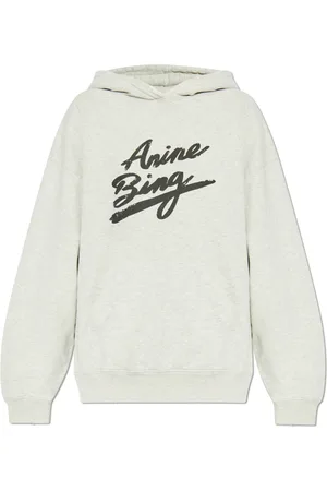 ANINE BING Sweatshirts & Hoodies, Dames, Grijs, M, Katoen, Gestreepte sweatshirt