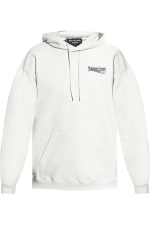 Balenciaga Sweatshirts & Hoodies, Heren, Wit, XS, Katoen, Hoodie met geborduurd logo