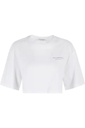 Serafini Tops, Dames, Wit, XS, Katoen, Casual Katoenen T-shirt