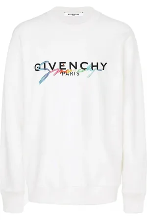 Givenchy Sweatshirts & Hoodies, Dames, Wit, S, Katoen, Gestikte Logo Sweatshirt