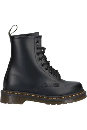 Dr. Martens Schoenen, Heren, Zwart, 40 EU, Leer, Zwarte Gladde Enkellaarsjes