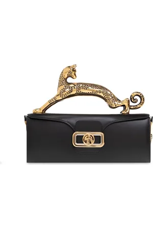Lanvin Tassen, Dames, Zwart, ONE Size, Leer, Pencil Cat Schoudertas