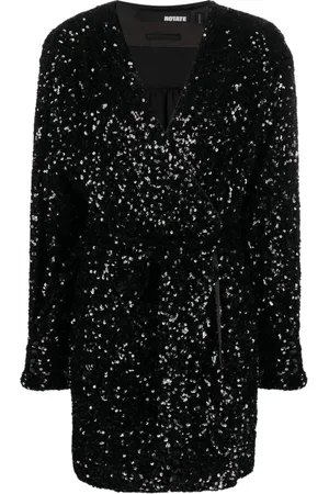 ROTATE Kleedjes, Dames, Zwart, M, Leer, Rotate Jurk Zwart
