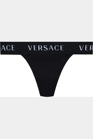 VERSACE Ondergoed, Dames, Zwart, S, Katoen, Thong met logo