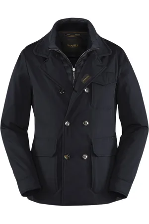 MOORER Jassen, Heren, Blauw, 3Xl, Katoen, Double-Breasted Safari Jacket
