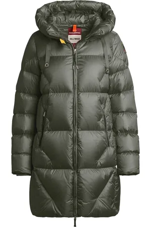 Parajumpers Mantels, Dames, Zwart, L, Gewatteerde Olijfgrijze Jas Janet Model