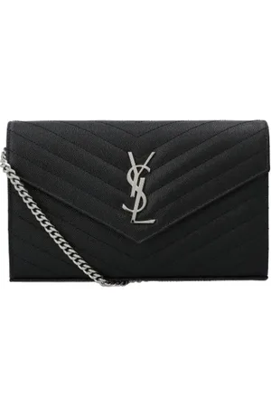 Saint Laurent Tassen, Dames, Zwart, ONE Size, Leer, Kettingtasje