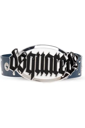 Dsquared2 Accessoires, Dames, Blauw, 70 CM, Leer, Leren Riem