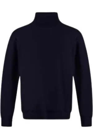 HERNO Truien, Heren, Blauw, M, Wol, Wol wollen trui met turtleneck