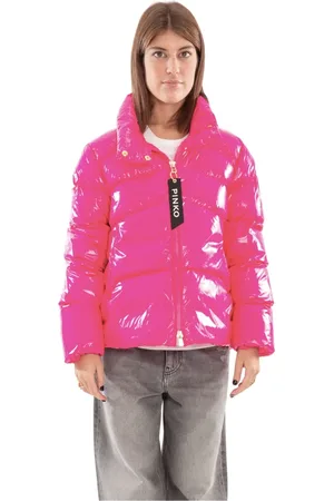 Pinko Jassen, Dames, Roze, S, Nylon, Mirko Crystal Nylon Jas