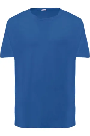 Malo Tops, Heren, Blauw, 2Xl, Linnen, Blauw linnen T-shirt met reliëf afwerking