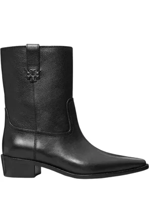 Tory Burch Schoenen, Dames, Zwart, 38 1/2 EU, Leer, Western City Enkellaars