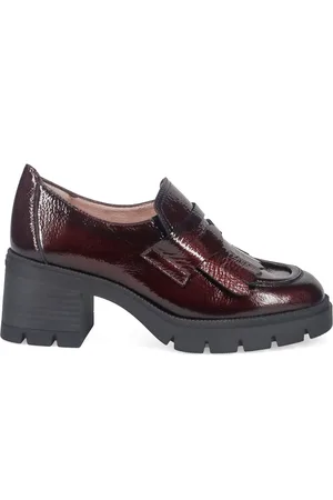 Hispanitas Schoenen, Dames, Rood, 37 EU, Leer, Leren Mocassins met Franjes