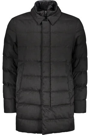 HERNO Jassen, Heren, Zwart, L, Wol, Waterdichte Donsjas met Uitneembaar Vest
