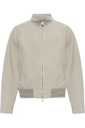 Burberry Jassen, Heren, Grijs, XL, Katoen, Jas met Opstaande Kraag