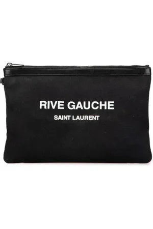 Saint Laurent Pre-owned, Dames, Zwart, ONE Size, Leer, Pre-owned Canvas clutches