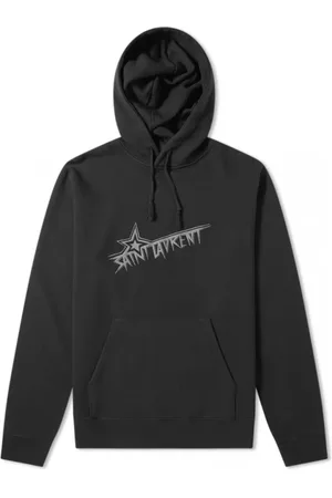 Saint Laurent Sweatshirts & Hoodies, Heren, Zwart, S, Katoen, Hoodie met capuchon