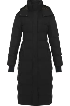 Moose Knuckles Mantels, Dames, Zwart, S, Leer, Zwarte Parka