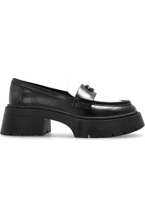 Coach Schoenen, Dames, Zwart, 40 EU, Leer, Leah platform loafers schoenen
