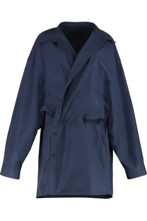 Balenciaga Kleedjes, Dames, Blauw, S, Katoen, Katoenen overhemdjurk met elastische tailleband