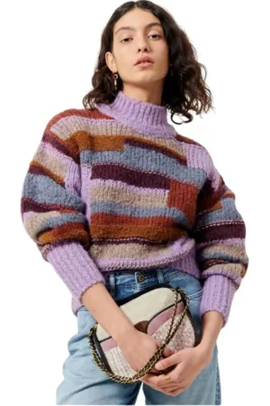 Sessun Truien, Dames, Veelkleurig, S, Wol, High Neck Turtleneck