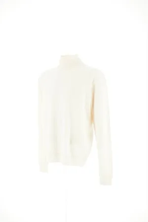 HERNO Truien, Heren, Wit, S, Wol, Wol wollen trui met turtleneck