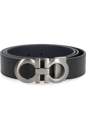 Salvatore Ferragamo Accessoires, Heren, Zwart, 110 CM, Leer, Reversibele Lederen Riem met Gancini Gesp