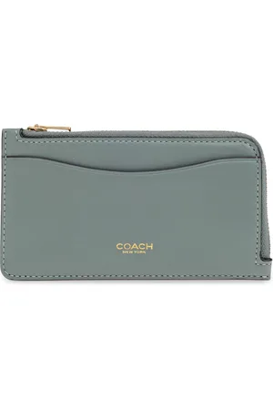 Coach Accessoires, Dames, Blauw, ONE Size, Leer, Leren Kaarthouder