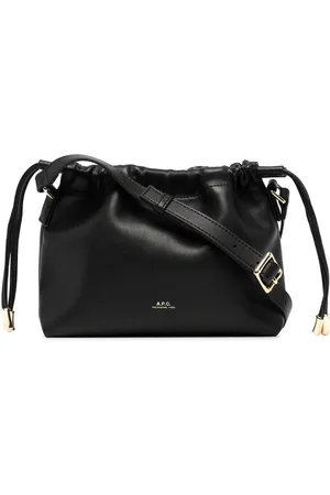 A.P.C. Tassen, Dames, Zwart, ONE Size, Drawstring Schoudertas