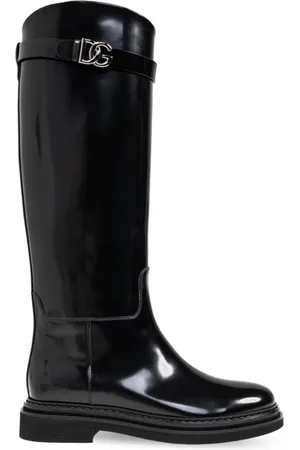 Dolce & Gabbana Schoenen, Dames, Zwart, 36 EU, Leer, Hoge Laarzen