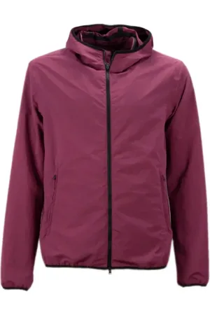 HERNO Jassen, Heren, Paars, M, Oversized Hooded Bomber Jacket