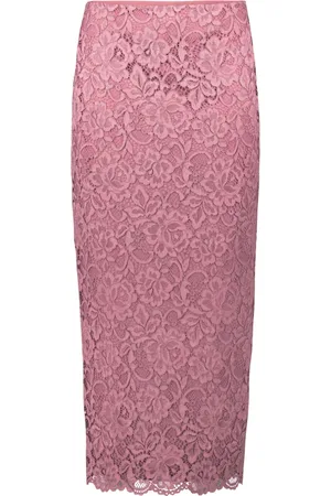 Vera Mont Rokken, Dames, Roze, L, Elegante Kanten Rok met Strikdetail