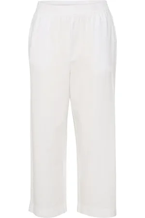 Kaffe Broeken, Dames, Wit, 2Xl, Wide Broeken