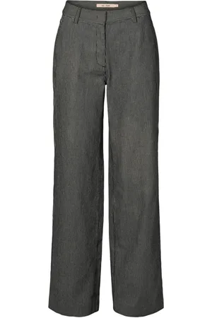RUE de FEMME Broeken, Dames, Zwart, XL, Katoen, Moderne hoge taille wijde broek