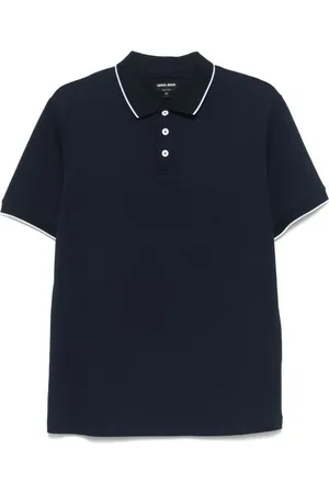 Giorgio Armani Tops, Heren, Blauw, 2Xl, Blauwe T-shirts en Polos